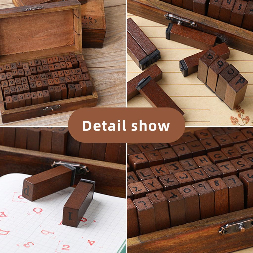 Climberty 70Pcs Rubber Stamps with Wood Storage Box, Alphabet Number Special Characters Vintage Wooden Rubber Stamps for Scrapbooking, Crafts, Card Making, Gift Wrapping Climberty 70Pcs Rubber Stamps with Wood Storage Box, Alphabet Number Special Characters Vintage Wooden Rubber Stamps for Scrapbooking, Crafts, Card Making, Gift Wrapping
